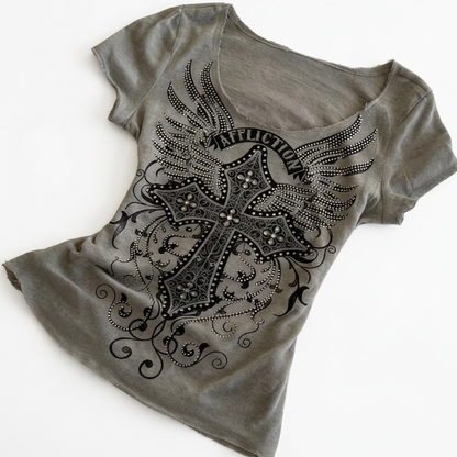 Angel Cross グランジTシャツ