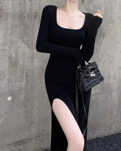 Noir Slit ロングワンピース