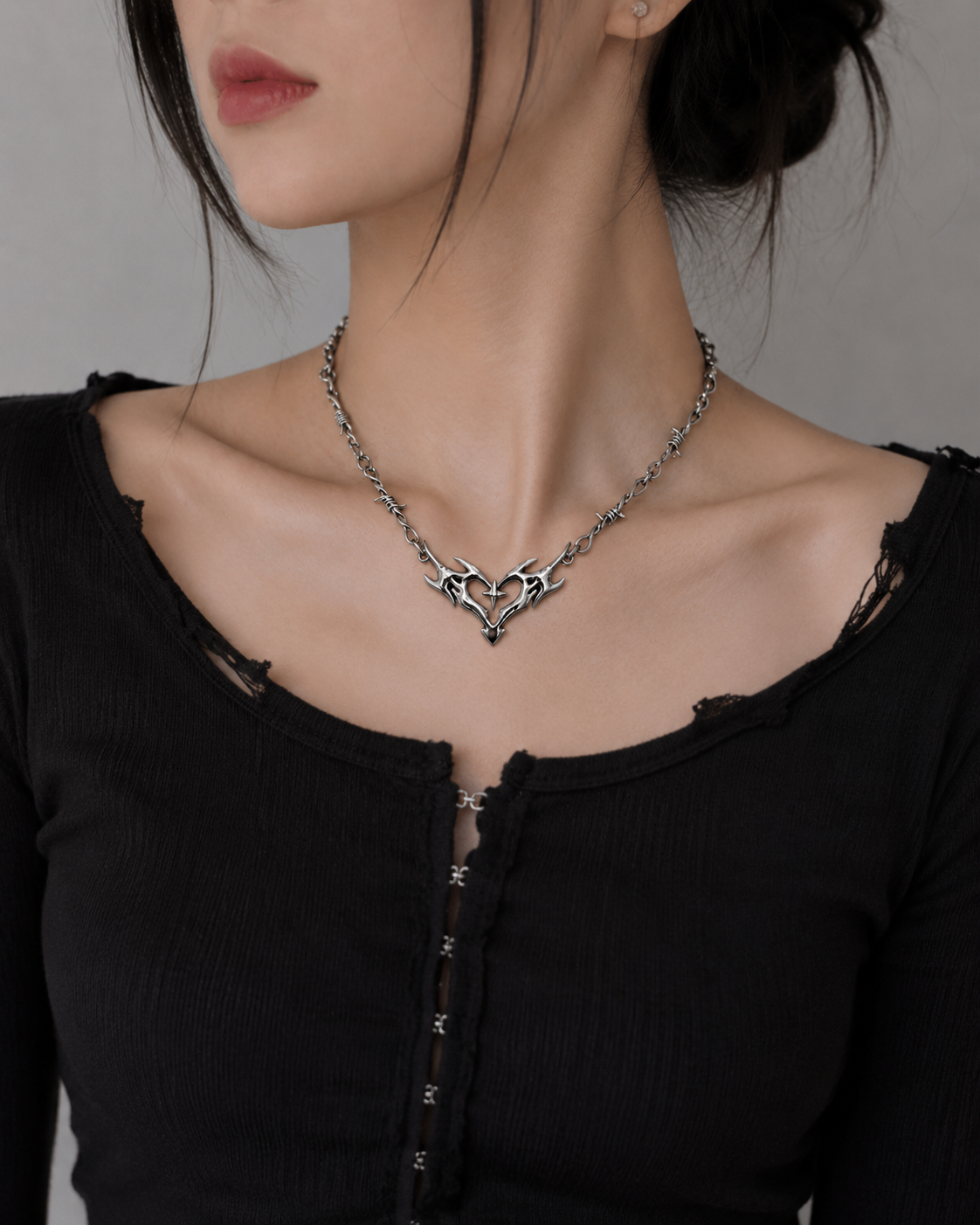 Abyss Heart Gothic Halskette